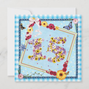 15th Birthday party Invitation flowers,butterflies