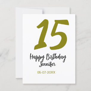 15th birthday quiencenera add date year golden postcard