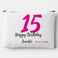 15th birthday quiencenera add date year pink templ
