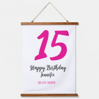 15th birthday quiencenera add date year pink templ