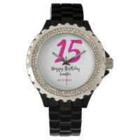 15th birthday quiencenera add date year pink templ