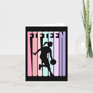 15th Birthday Retro Basketball Player 15 Years Old Card