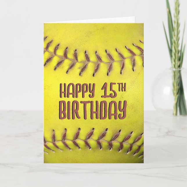 15th Birthday Softball Card (Front)