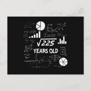 15th Birthday Square Root Math 15 Years Old Bday Postcard