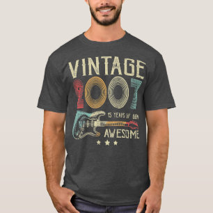 15th Birthday Womens Mens Vintage Awesome 2007 Gui T-Shirt