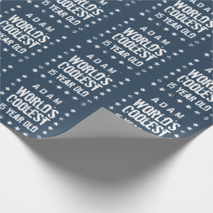 15th Birthday World's Coolest 15 Year Old Navy T40 Wrapping Paper