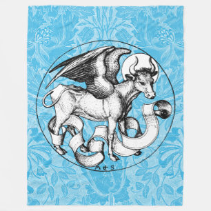 15th Century St Luke's Emblem Winged Bull Fleece Blanket