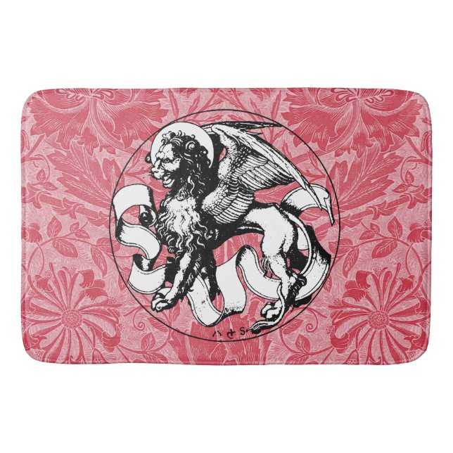 15th Century St Mark's Emblem Winged Lion Bath Mat (Front)