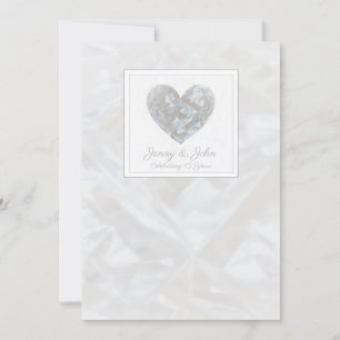 15th Crystal Wedding anniversary heart invite