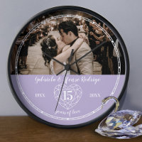 15th Crystal Wedding Anniversary outline heart