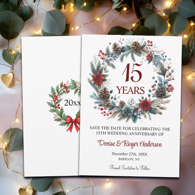 15th Crystal Wedding Anniversary Winter Save The Date (Creator Uploaded)