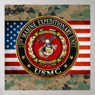 15th Marine Expeditionary Unit (15th MEU) [3D] Poster