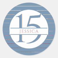 15th (or other) Birthday, Blue and Rose Gold