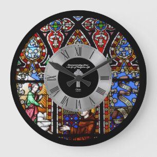 15th Ordination Anniversary Stained Glass Custom Large Clock