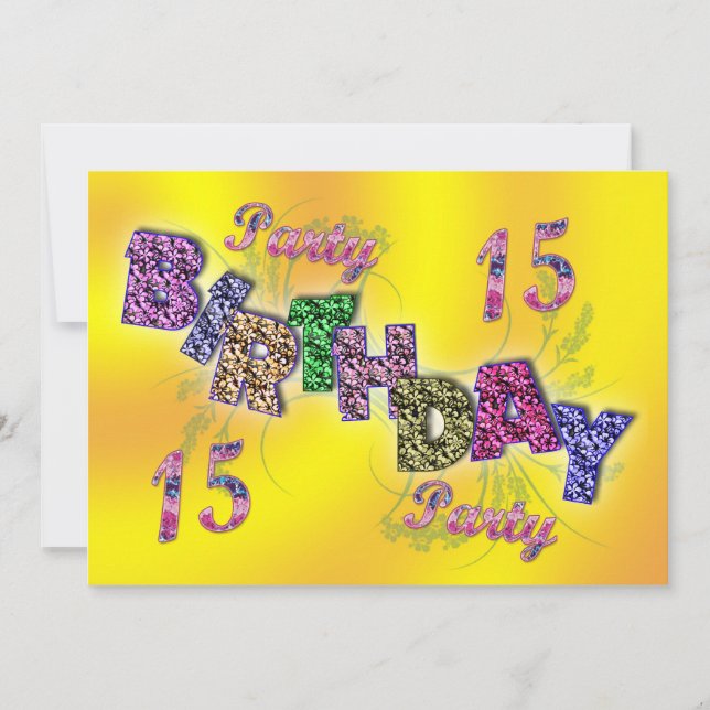 15th party invitation (Front)