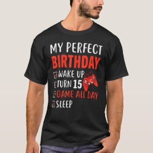 15th Perfect Birthday Gaming 15 Years Old Gamer Bo T-Shirt