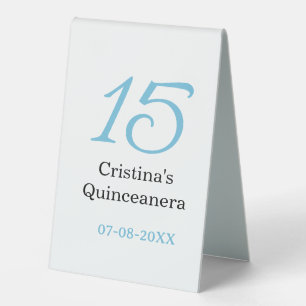 15th quinceanera birthday blue black bold letter n
