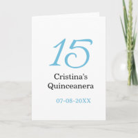 15th quinceanera birthday blue black bold letter n