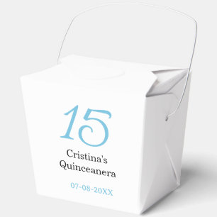 15th quinceanera birthday blue black bold letter n favour box