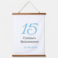15th quinceanera birthday blue black bold letter n