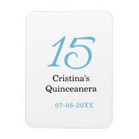 15th quinceanera birthday blue black bold letter n