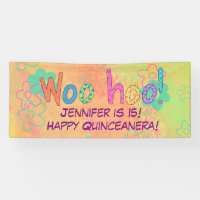 15th Quinceanera Birthday Name Personalised Banner