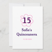 15th quinceanera happy birthday pink purple date