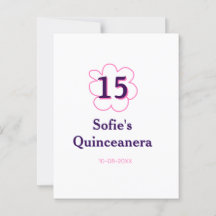 15th quinceanera happy birthday pink purple date