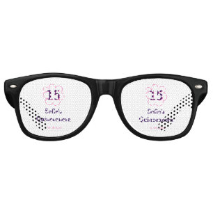 15th quinceanera happy birthday pink purple date retro sunglasses