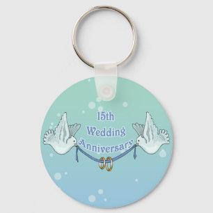 15th Wedding Anniversary Gifts Key Ring