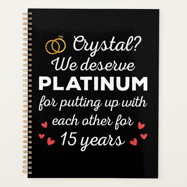 15th Wedding Anniversary I - Crystal Funny Couple Planner (Front)