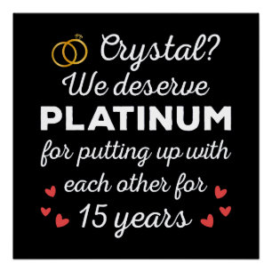 15th Wedding Anniversary I - Crystal Funny Couple Poster