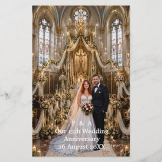 15th Wedding Anniversary Photo  Stationery
