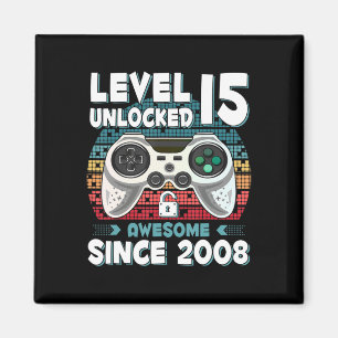15yr BDay Son Boy Fun Gamer 15th 15 Year Old Birth Magnet