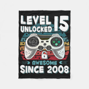 15yr Bday Son Boy Funny Gamer 15th 15 Year Old Bir Fleece Blanket