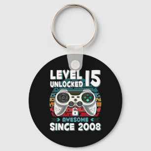 15yr Bday Son Boy Funny Gamer 15th 15 Year Old Bir Key Ring