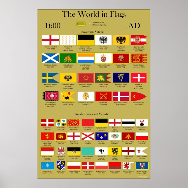 1600 AD Flags of the World Poster (Front)