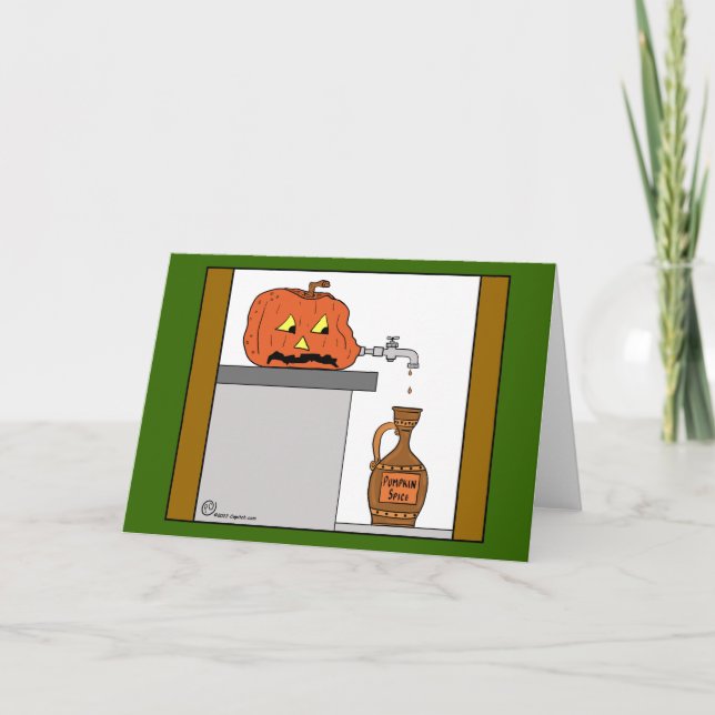 1604 Pumpkin Spice Cartoon Thank You Card (Front)