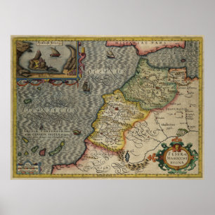 1606 Map Fez and the Kingdom of Morocco by Hondius Poster
