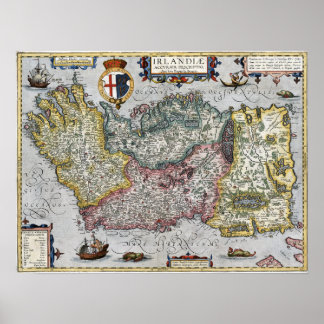 1609 Ireland Map Poster