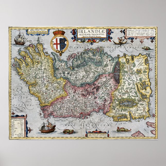 1609 Ireland Map Poster (Front)