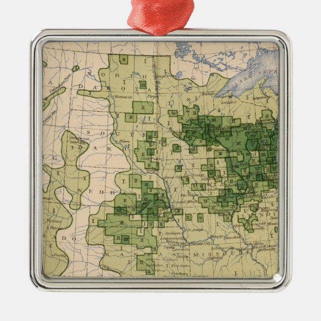 160 Rye/sq mile Metal Tree Decoration (Front)