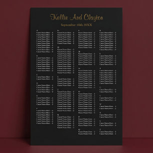 160 Simple Black Wedding Seating Chart