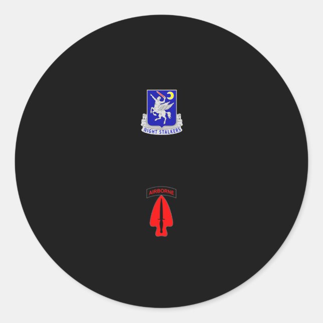 160Th Soar Night Stalkers Classic Round Sticker (Front)