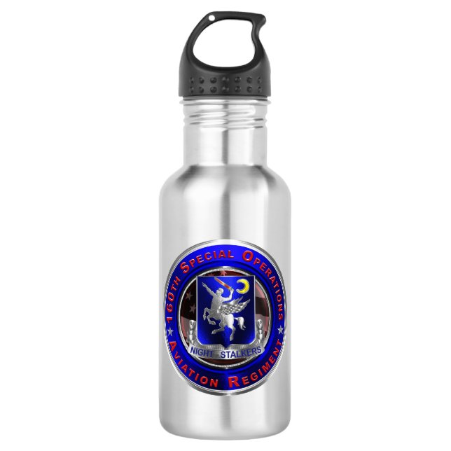 160th “SOAR NIGHTSTALKERS”  710 Ml Water Bottle (Front)