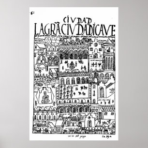 1616 Drawing of Cusco, Peru Poster