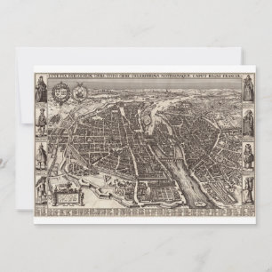 1618 Map of Paris by Claes Jansz. Visscher