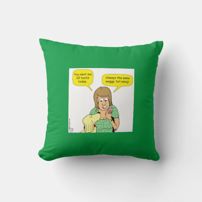 1618 Text From Dog Cartoon Cushion (Front)