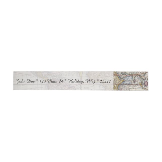 1626 Vintage World Map Wraparound Address Label (Individual)