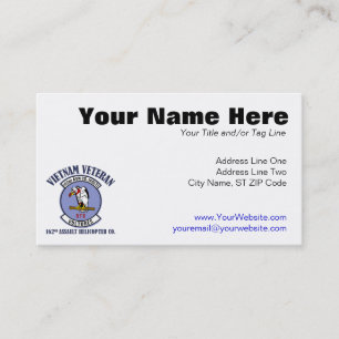 162nd AHC - Vietnam Veteran Business Card